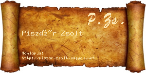 Piszár Zsolt névjegykártya